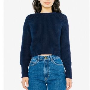 American Apparel cropped navy blue sweater